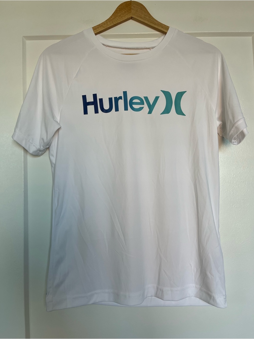 Hurley Boys Large 12-13 Years White O-Dri Performance Graphic Logo T-Shirt